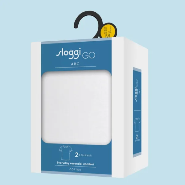 Sloggi Go ABC O-Neck 03 Ανδρικές βαμβακερές φανέλές με κοντό μανίκι Λευκό οικονομική συσκευασία  2 Τεμ 10217749 0003