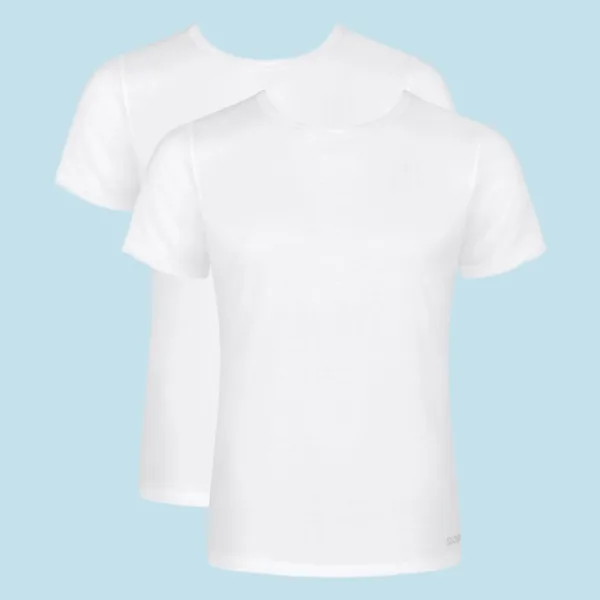 Sloggi Go ABC O-Neck 03 Ανδρικές βαμβακερές φανέλές με κοντό μανίκι Λευκό οικονομική συσκευασία  2 Τεμ 10217749 0003