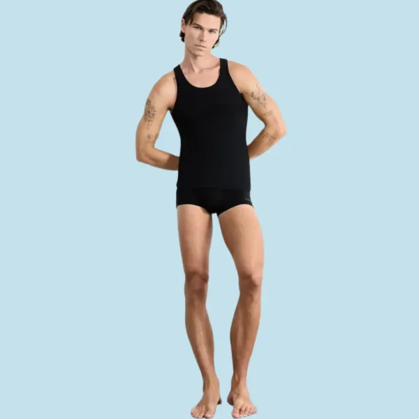 Sloggi Go ABC Tank 04 Ανδρικές βαμβακερές φανέλές χωρίς μανίκι μαύρο οικονομική συσκευασία  2 Τεμ 10217768 0004