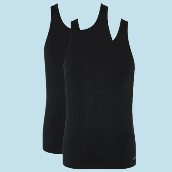 Sloggi Go ABC Tank 04 Ανδρικές βαμβακερές φανέλές χωρίς μανίκι μαύρο οικονομική συσκευασία  2 Τεμ 10217768 0004