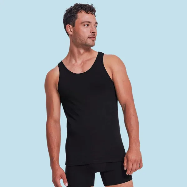 Sloggi Go ABC Tank 04 Ανδρικές βαμβακερές φανέλές χωρίς μανίκι μαύρο οικονομική συσκευασία  2 Τεμ 10217768 0004