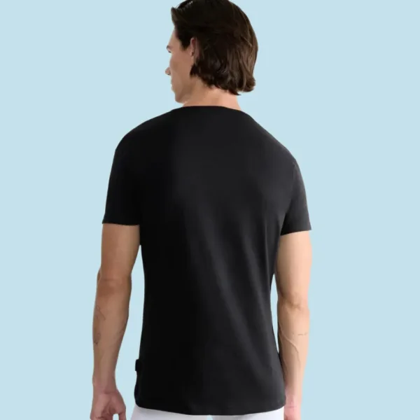 Sloggi 24/7 Sh03 Ανδρικές Βαμβακερές Μαύρες Φανέλες Σετ 2 τεμ με χαμηλή λαιμόκοψη 10163155-0004