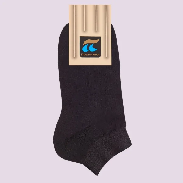 Pournara Κάλτσες Μαύρες Unisex ανδρικές Σοσόνι βαμβακερό 1+1 δώρο Οικονομική συσκευασία 780-1 Black