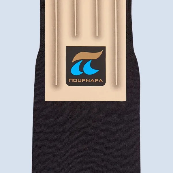 Pournara Κάλτσα μαύρη ανδρική 100% Μερσεριζέ βαμβάκι 101 Black