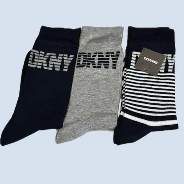 DKNY Αντρικές bamboo Κάλτσες Ψηλές Σετ 3τεμ Γκρί-Μπλέ σκούρο S5-6481 Νο 40-45