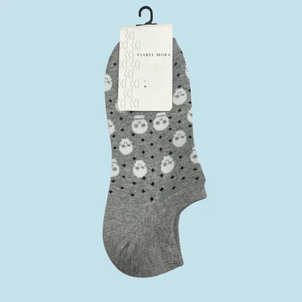 Ysabel Mora Ανδρικές βαμβακερές κάλτσες Invisible fashion γκρί νεκροκεφαλές 22183 41-46 Size