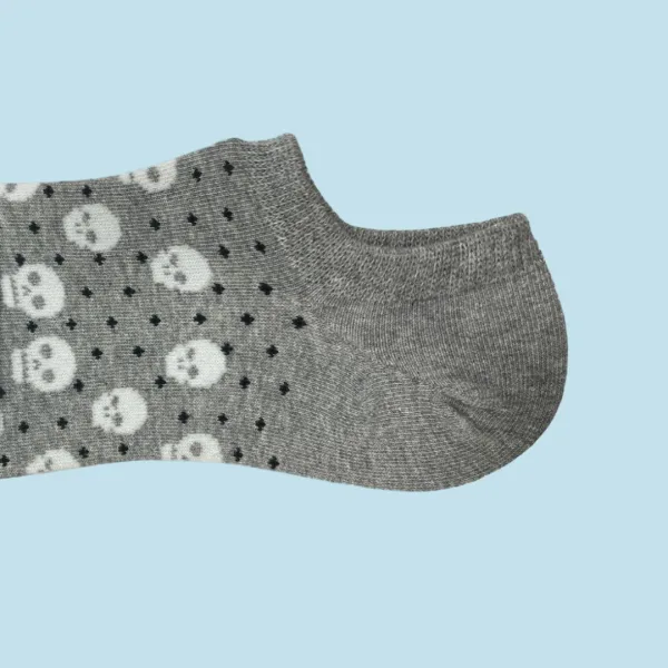 Ysabel Mora Ανδρικές βαμβακερές κάλτσες Invisible fashion γκρί νεκροκεφαλές 22183 41-46 Size