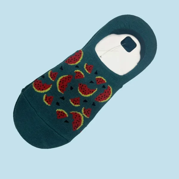 Ysabel Mora Ανδρικές βαμβακερές κάλτσες Ζουμπά fashion με σχέδιο καρπούζι πράσινες με κόκκινο σχέδιο 22911 41-46 Size