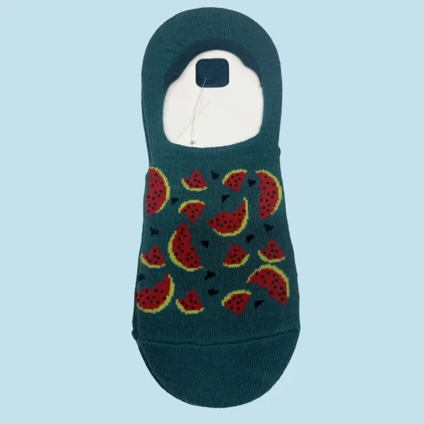 Ysabel Mora Ανδρικές βαμβακερές κάλτσες Ζουμπά fashion με σχέδιο καρπούζι πράσινες με κόκκινο σχέδιο 22911 41-46 Size