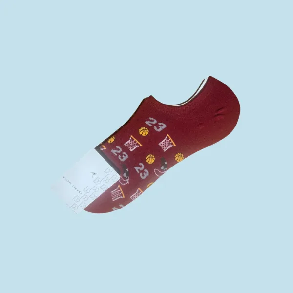 Ysabel Mora Ανδρικές βαμβακερές κάλτσες Invisible fashion κόκκινο 22913 basket 41-46 Size