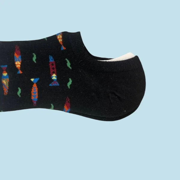 Ysabel Mora Ανδρικές βαμβακερές κάλτσες Invisible fashion μαύρη ψαράκια 22183 41-46 Size