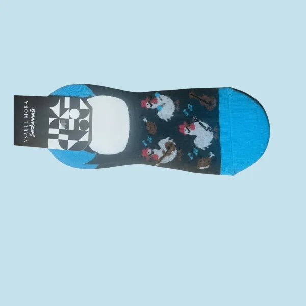 Ysabel Mora Ανδρικές βαμβακερές κάλτσες Invisible fashion Petrol πετρολ κότες 22914 41-46 Size