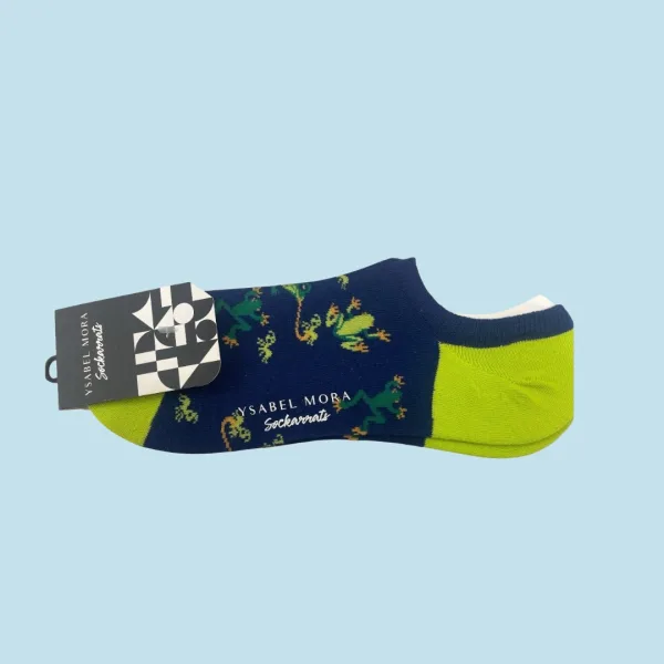 Ysabel Mora Ανδρικές βαμβακερές κάλτσες Invisible fashion Μπλέ Σαύρες 22918 41-46 Size