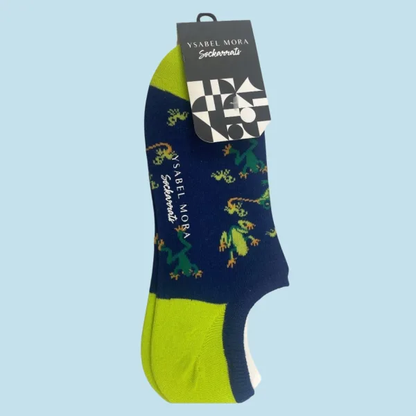 Ysabel Mora Ανδρικές βαμβακερές κάλτσες Invisible fashion Μπλέ Σαύρες 22918 41-46 Size