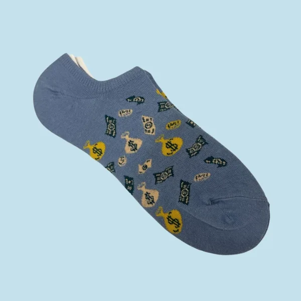 Ysabel Mora Ανδρικές βαμβακερές κάλτσες Invisible fashion μωβ με dollars 22905 41-46 Size