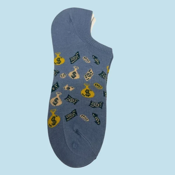 Ysabel Mora Ανδρικές βαμβακερές κάλτσες Invisible fashion μωβ με dollars 22905 41-46 Size