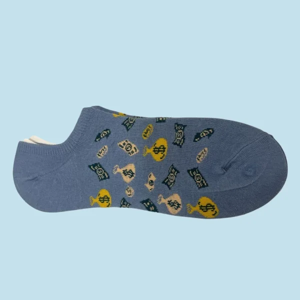 Ysabel Mora Ανδρικές βαμβακερές κάλτσες Invisible fashion μωβ με dollars 22905 41-46 Size