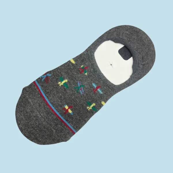 Ysabel Mora Ανδρικές βαμβακερές κάλτσες Ζουμπά fashion με σχέδιο surf grey γκρί 22180 41-46 Size