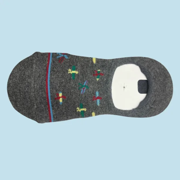 Ysabel Mora Ανδρικές βαμβακερές κάλτσες Ζουμπά fashion με σχέδιο surf grey γκρί 22180 41-46 Size