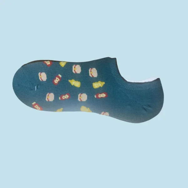 Ysabel Mora Ανδρικές βαμβακερές κάλτσες Invisible fashion Petrol Πετρόλ hamburger 22913 41-46 Size