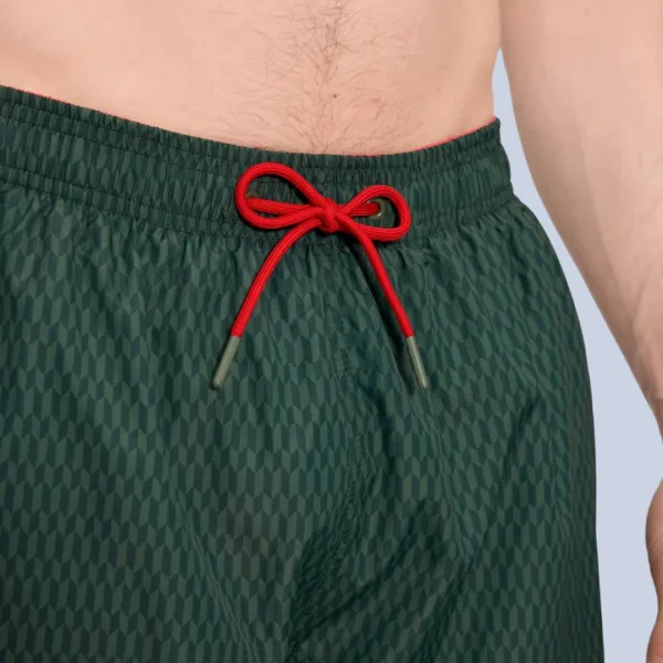 Ysabel Mora Ανδρικό Μαγιό μακρύ Σόρτς χακί με κόκκινο κορδόνι & τσέπες 90401