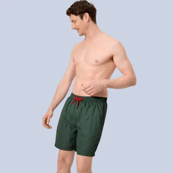 Ysabel Mora Ανδρικό Μαγιό μακρύ Σόρτς χακί με κόκκινο κορδόνι & τσέπες 90401