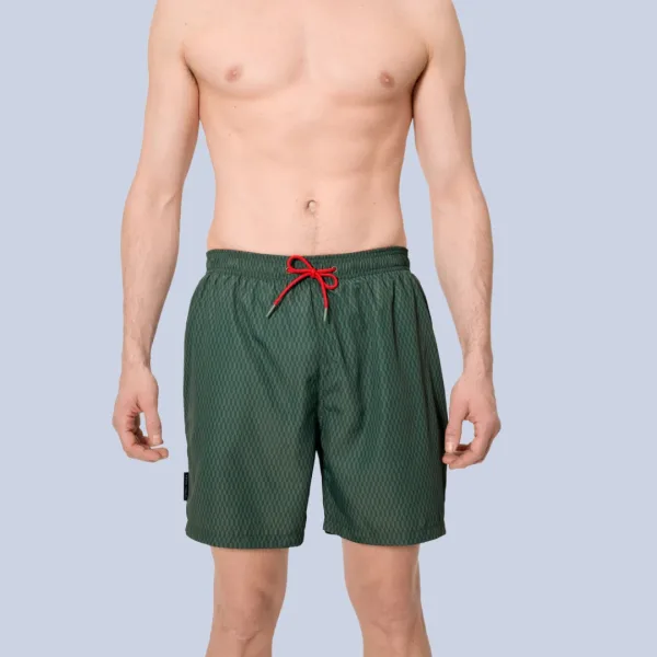 Ysabel Mora Ανδρικό Μαγιό μακρύ Σόρτς χακί με κόκκινο κορδόνι & τσέπες 90401