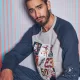 Muydemi Sleepwear Ανδρική Βαμβακερή Πιτζάμα Ποδόσφαιρο Γκρί  330025