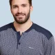 Jeannette Ανδρική Χειμερινή Βαμβακερή Πιτζάμα Homewear με πατιλέτα - κουμπιά Ζακάρ Α5306 Μπλέ Jeannette Ανδρική Χειμερινή Βαμβακερή Πιτζάμα Homewear με πατιλέτα - κουμπιά Ζακάρ Α5306 Μπλέ