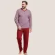 Jeannette Ανδρική Χειμερινή Βαμβακερή Πιτζάμα Homewear με πατιλέτα - κουμπιά Ζακάρ Α5306 Γκρενά Jeannette Ανδρική Χειμερινή Βαμβακερή Πιτζάμα Homewear με πατιλέτα - κουμπιά Ζακάρ Α5306 Γκρενά