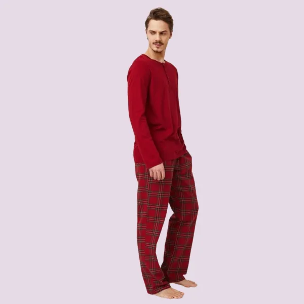 Aruelle ανδρικό σετ πιτζάμας Κόκκινο 100% cotton μπλούζα με κουμπιά & παντελόνι καρό Harry Dream with us 39.01.24.038 Aruelle ανδρικό σετ πιτζάμας Κόκκινο 100% cotton μπλούζα με κουμπιά & παντελόνι καρό Harry Dream with us 39.01.24.038
