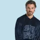 Jeannette Ανδρική Χειμερινή  Βελούδινη  Πιτζάμα Homewear με τύπωμα μπλέ A5602
