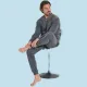 Jeannette Ανδρική Χειμερινή  Βαμβακερή  Πιτζάμα Homewear με βε και τσέπη  ανθρακί  A5605