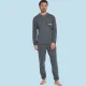 Jeannette Ανδρική Χειμερινή  Βαμβακερή  Πιτζάμα Homewear με βε και τσέπη  ανθρακί  A5605