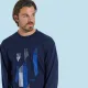 Jeannette Ανδρική Χειμερινή  Βαμβακερή Πιτζάμα Homewear με τύπωμα μπλέ A5607