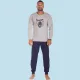 Nina Club Ανδρική βαμβακερή πιτζάμα fashion με σχέδιο Vespa Γκρί μπλούζα μπλέ παντελόνι NC26592