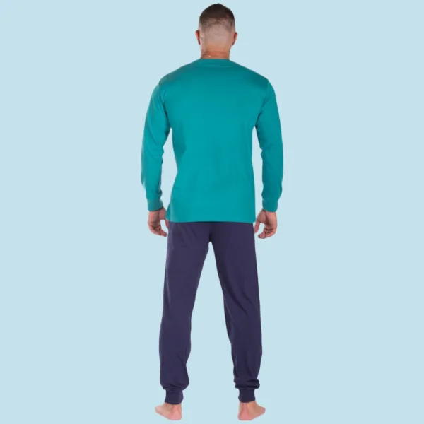 Nina Club Ανδρική βαμβακερή πιτζάμα fashion με σχέδιο Vespa πράσινη μπλούζα μπλέ παντελόνι NC26592