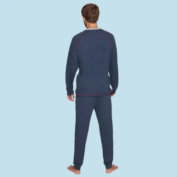 Muydemi Sleepwear Ανδρική Βαμβακερή Πιτζάμα Ποδόσφαιρο Γκρί  330025