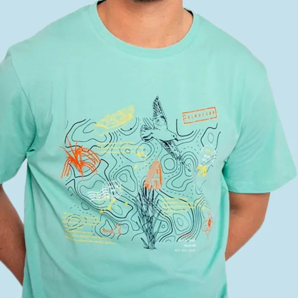 Muydemi ανδρική βαμβακερή πιτζάμα πράσινη μπλούζα με σχέδια & μπλέ σορτς 310033 blue