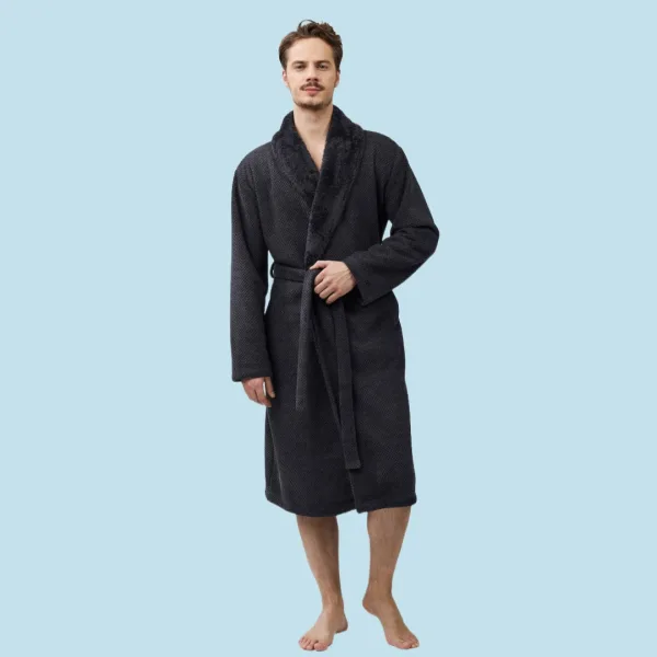 Aruelle Ανδρική Χειμερινή Ρόμπα με ζώνη Σκουρο Γκρί Gregor bathrobe AW25 39.01.24.057
