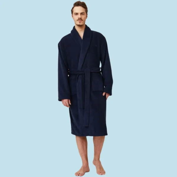 Aruelle Ανδρική Χειμερινή Ρόμπα πολυτελείας με ζώνη Σκουρο Μπλέ Gerald Blue 39.01.24.054