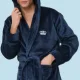 Aruelle Ανδρική Χειμερινή Ρόμπα με ζώνη Μπλέ κουκούλα και logo κορώνα στο μπροστά μέρος William bathrobe blue 39.01.24.044