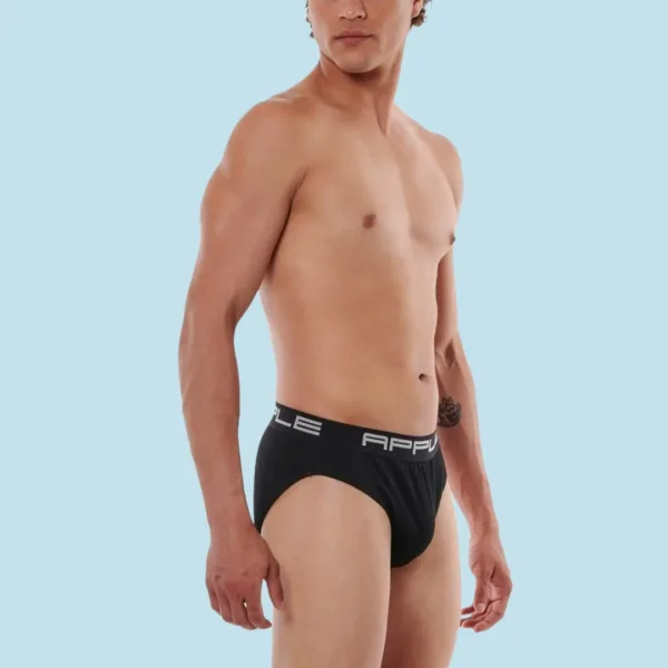 Apple  Slip Ανδρικό 3 Τεμάχια Μεγάλα Μεγέθη μπλέ & μαύρο & χακί  με λογότυπο 0213965