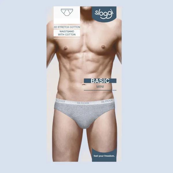 Sloggi Basic Mini Σλιπ Ανδρικό γκρί grey Stretch cotton 10004711-0034/34