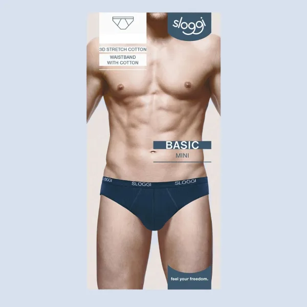 Sloggi Basic Mini Σλιπ Ανδρικό BLUE Stretch cotton 10004711-0080/80