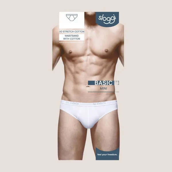 Sloggi Basic Mini Σλιπ Ανδρικό Λεύκο Stretch cotton 1004711-0003