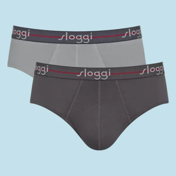 Sloggi Σλιπ Ανδρικό Βαμβακερό midi Σετ 2 τεμαχίων Γκρί & σκούρο γκρί 10206949 0034/34