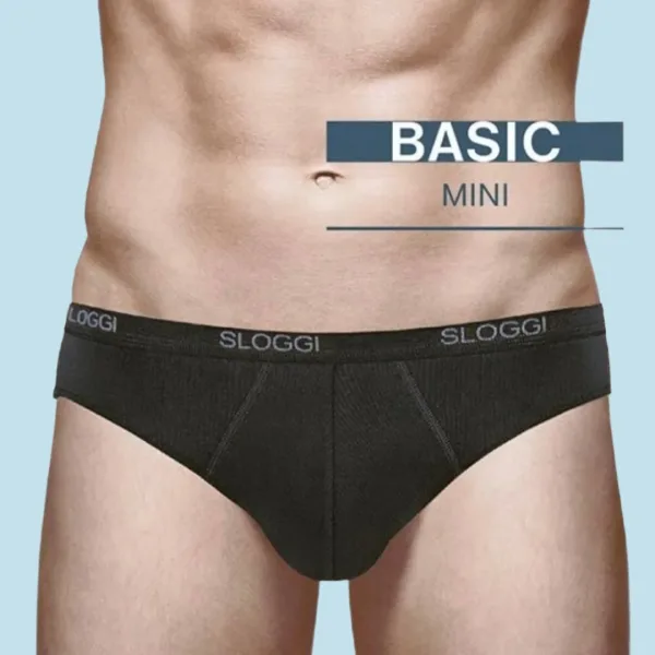 Sloggi Basic Mini Σλιπ Ανδρικό Μαύρο Stretch cotton 1004711-0004