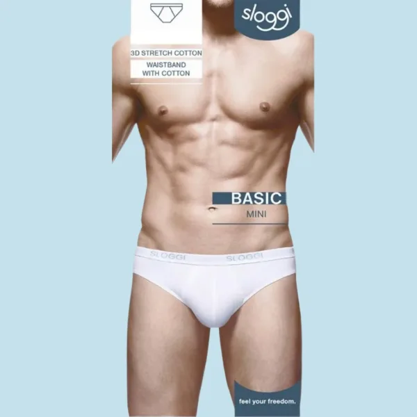 Sloggi Basic Mini Σλιπ Ανδρικό Λεύκο Stretch cotton 1004711-0003