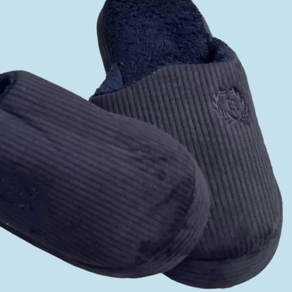 Ανδρικές Χειμερινές Κλασικές Μπλέ Παντόφλες Ριπ με γουνίτσα & αντιολισθητικό πάτο slippers-blue Ανδρικές Χειμερινές Κλασικές Μπλέ Παντόφλες Ριπ με γουνίτσα & αντιολισθητικό πάτο slippers-blue